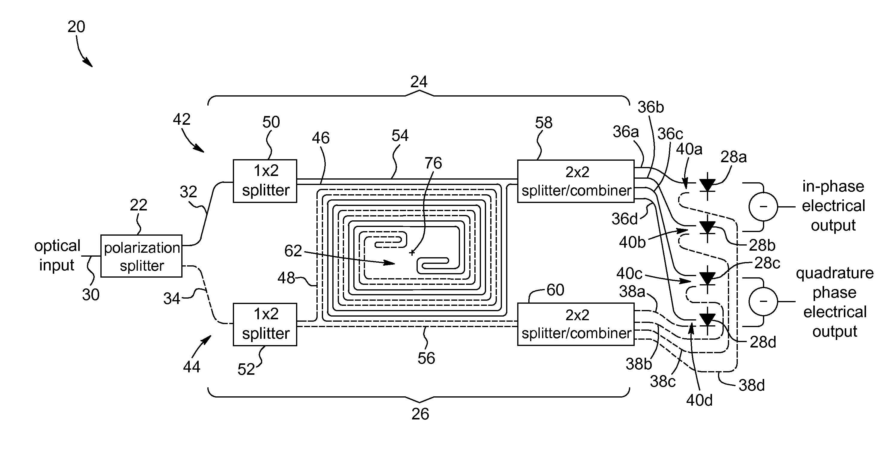 Compact polarization-insensitive optical receiver