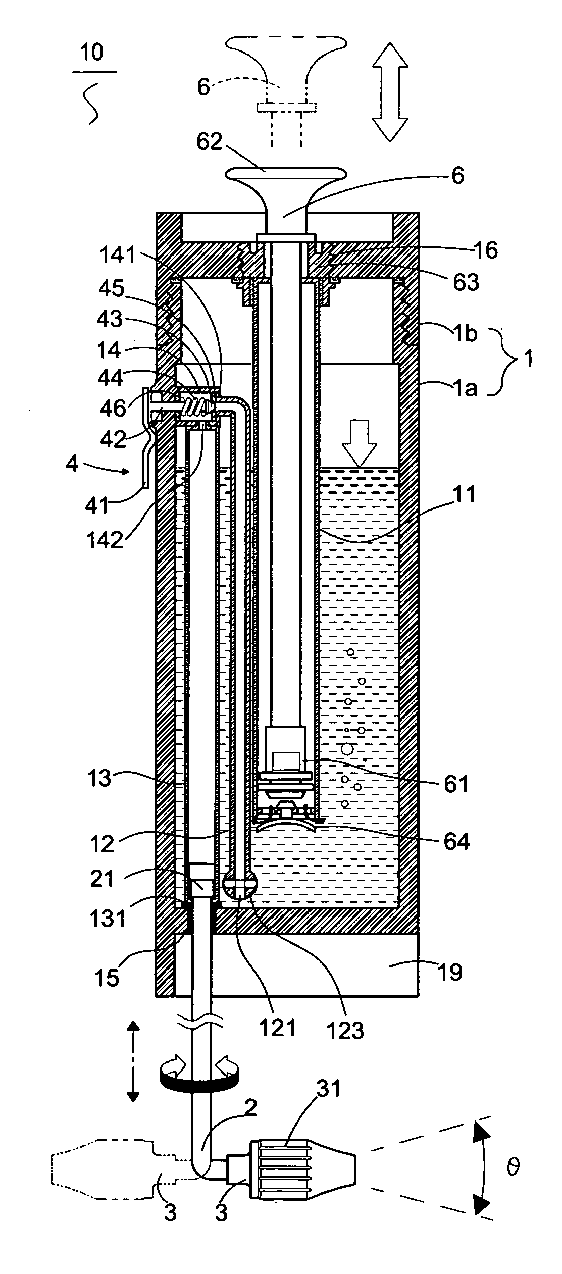 Portable pneumatic washing device