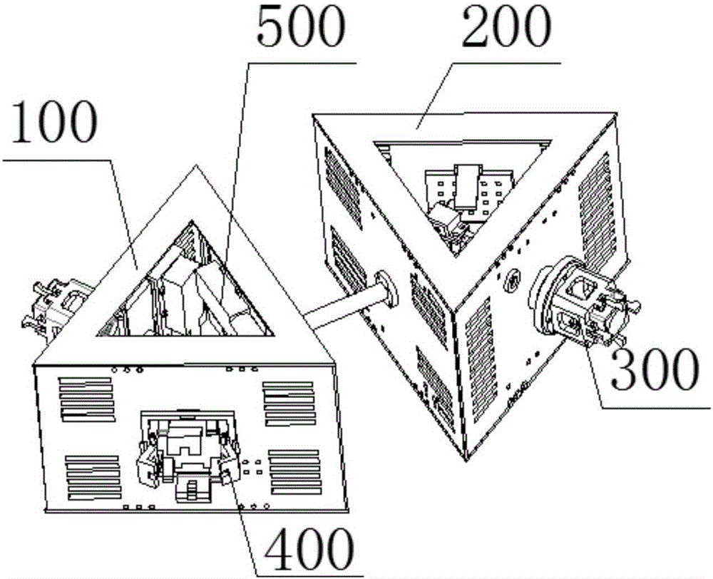 Inner and outer grabbing self-reconfiguration robot and unit module thereof