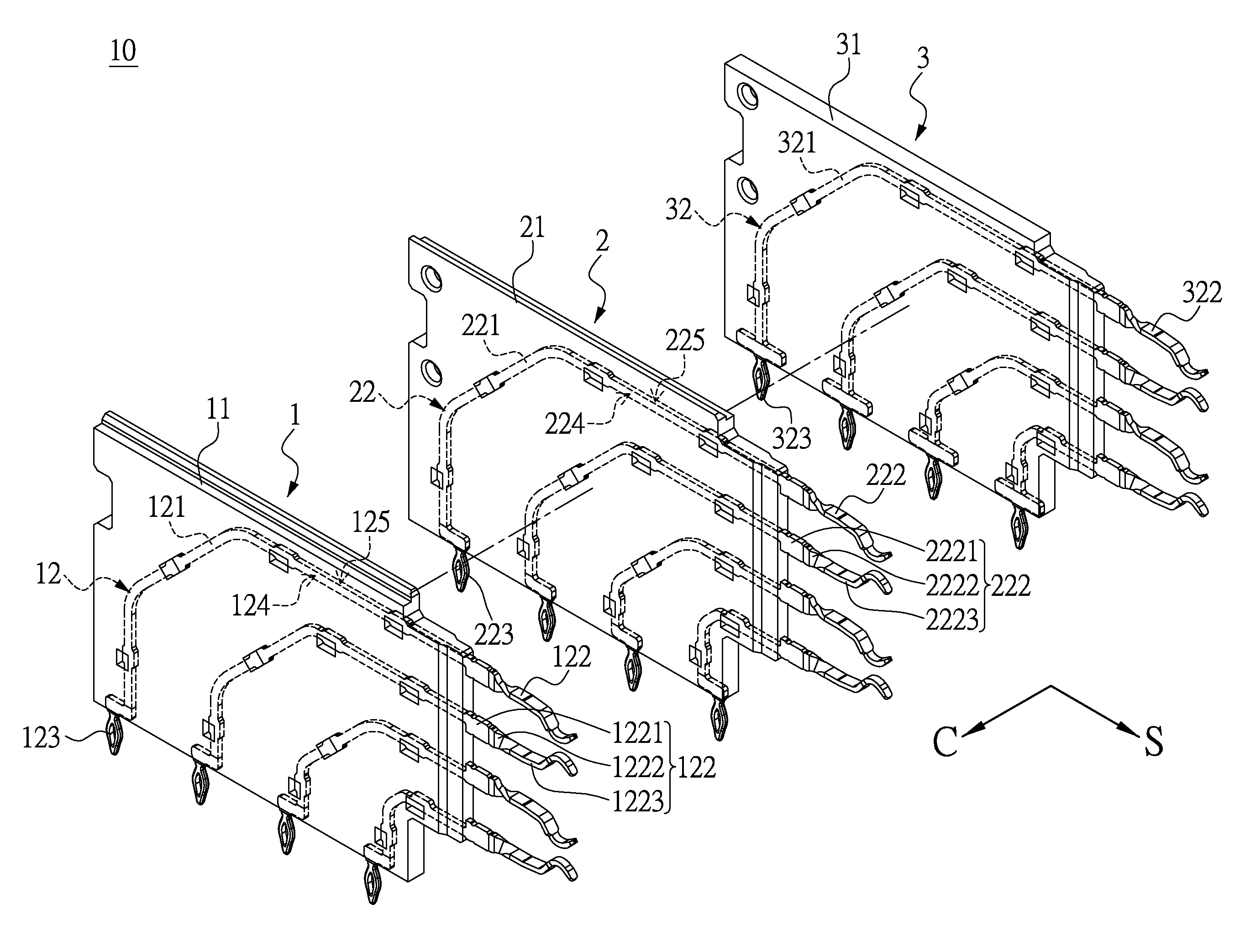 Communication connector and transmission module thereof