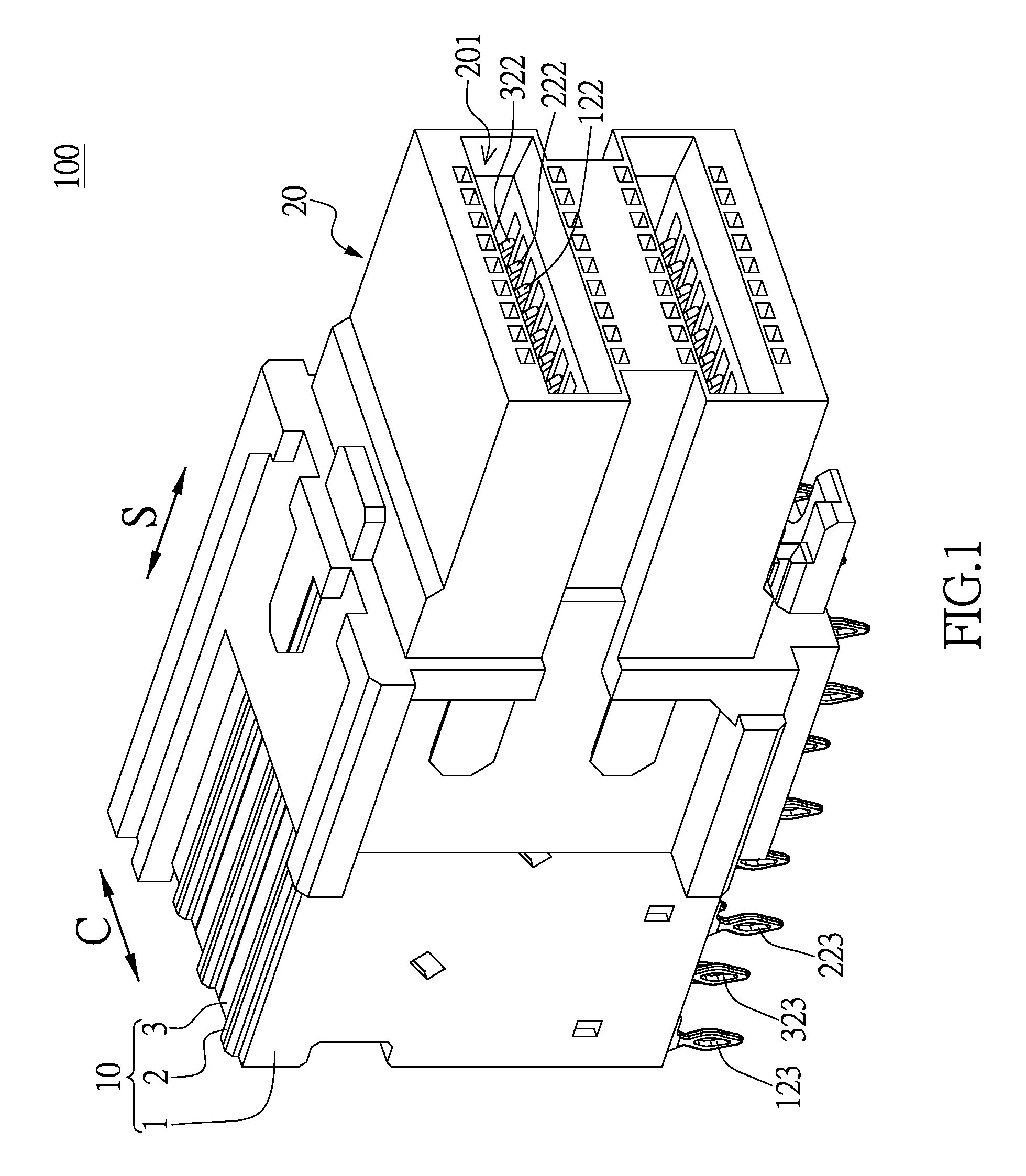 Communication connector and transmission module thereof