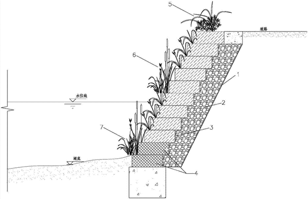 Method for controlling initial rainwater pollution of lake landscape water body