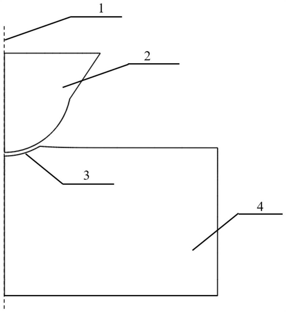 Method for identifying tensile property parameters of metal material based on indentation contour