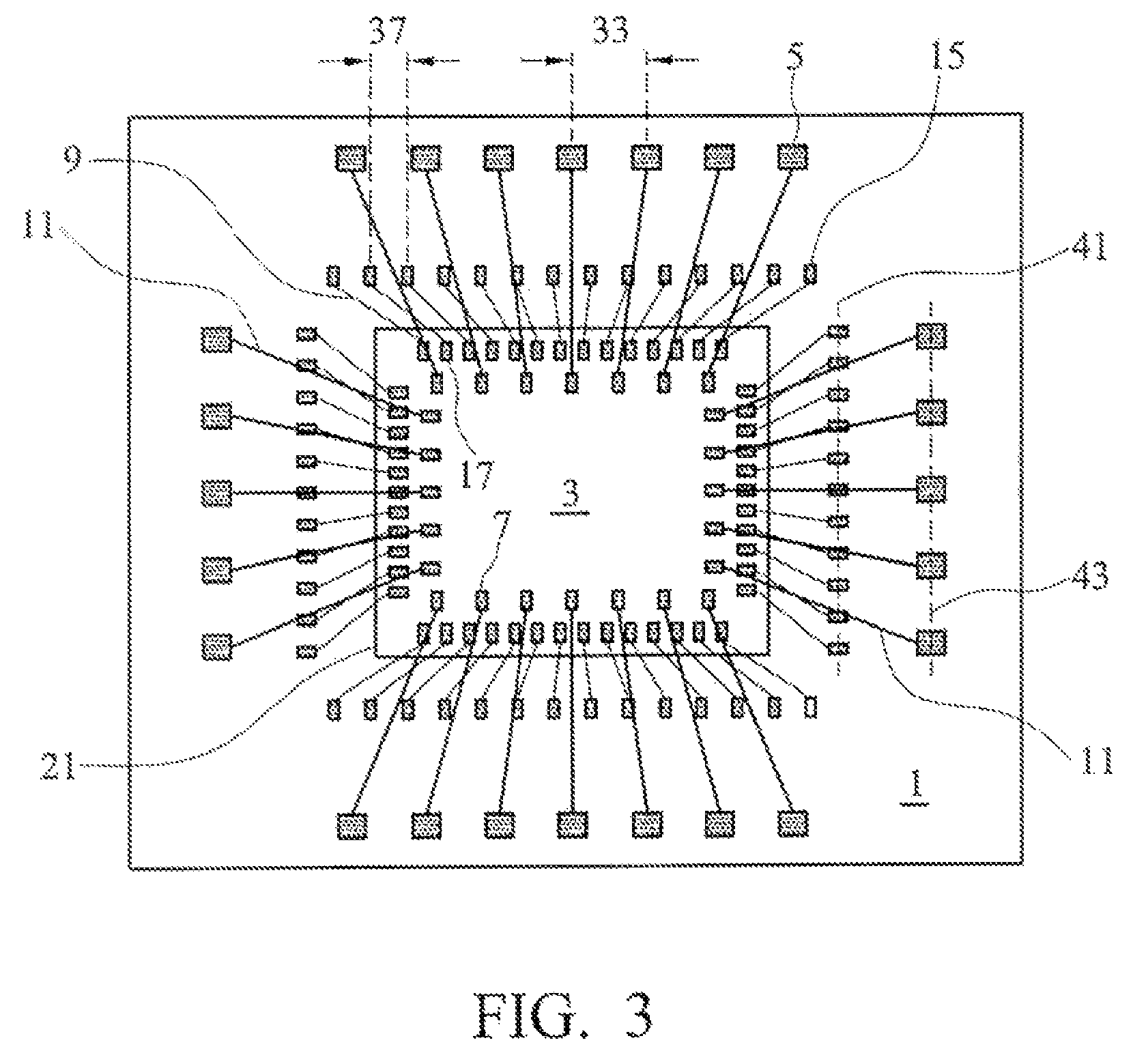 Method and structure for increased wire bond density in packages for semiconductor chips