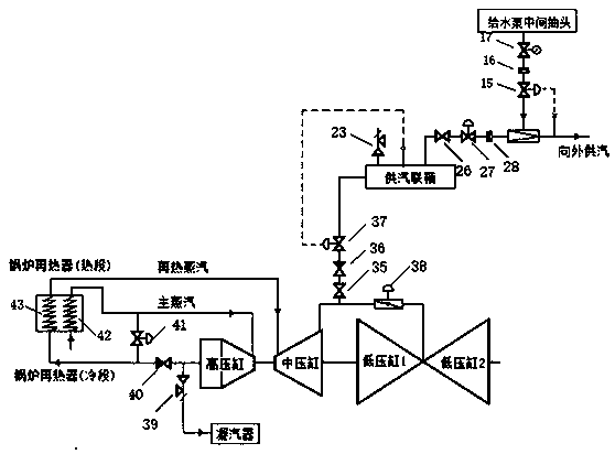 Heating system of large-scale pure condensing-type steam turbine generator set and heating method