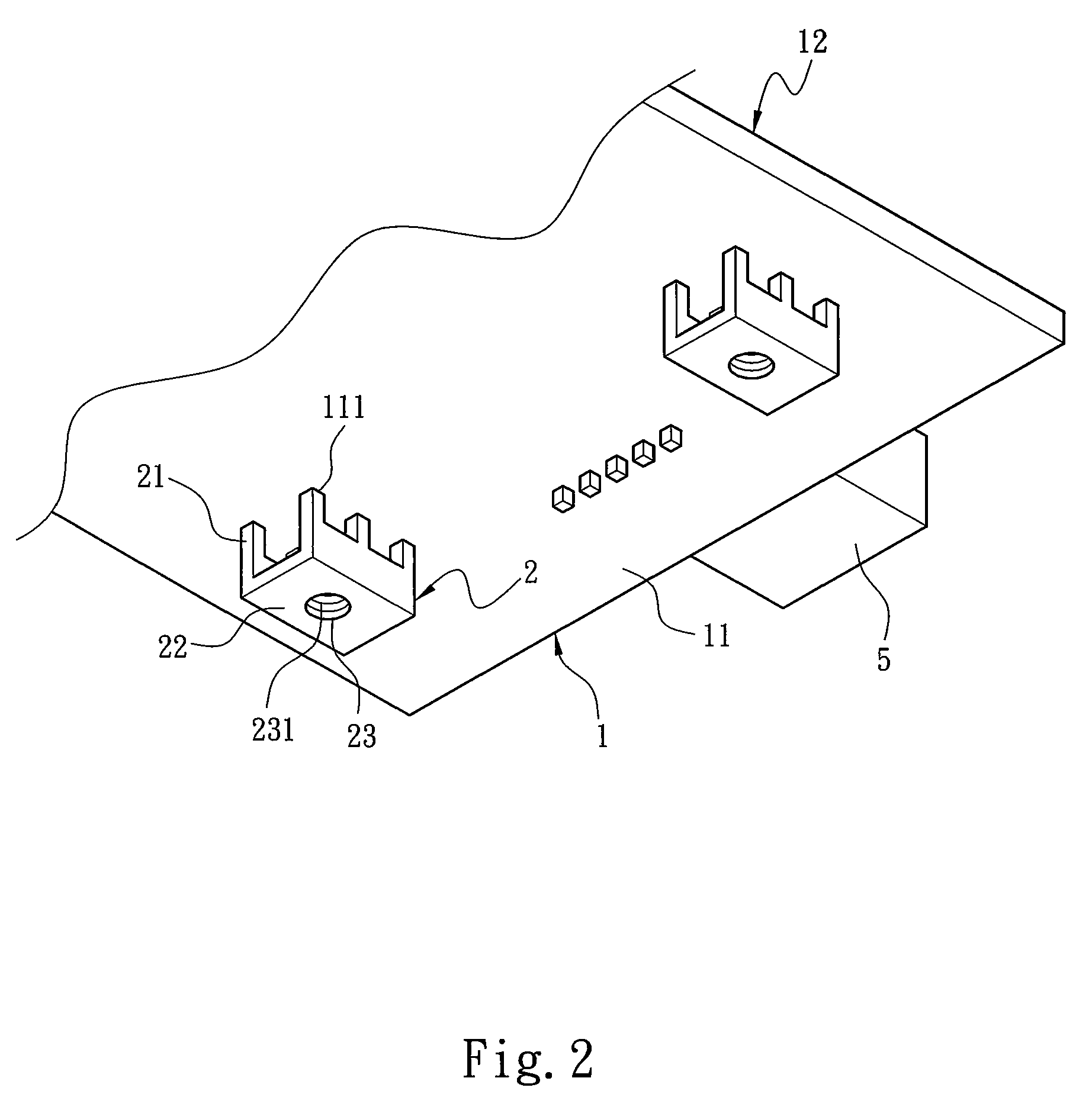 Printed circuit board fastening structure