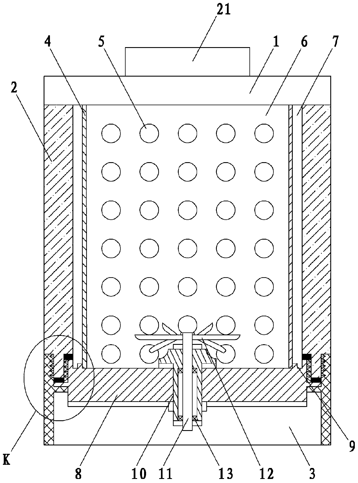 Shell breaking machine cup body and shell breaking machine