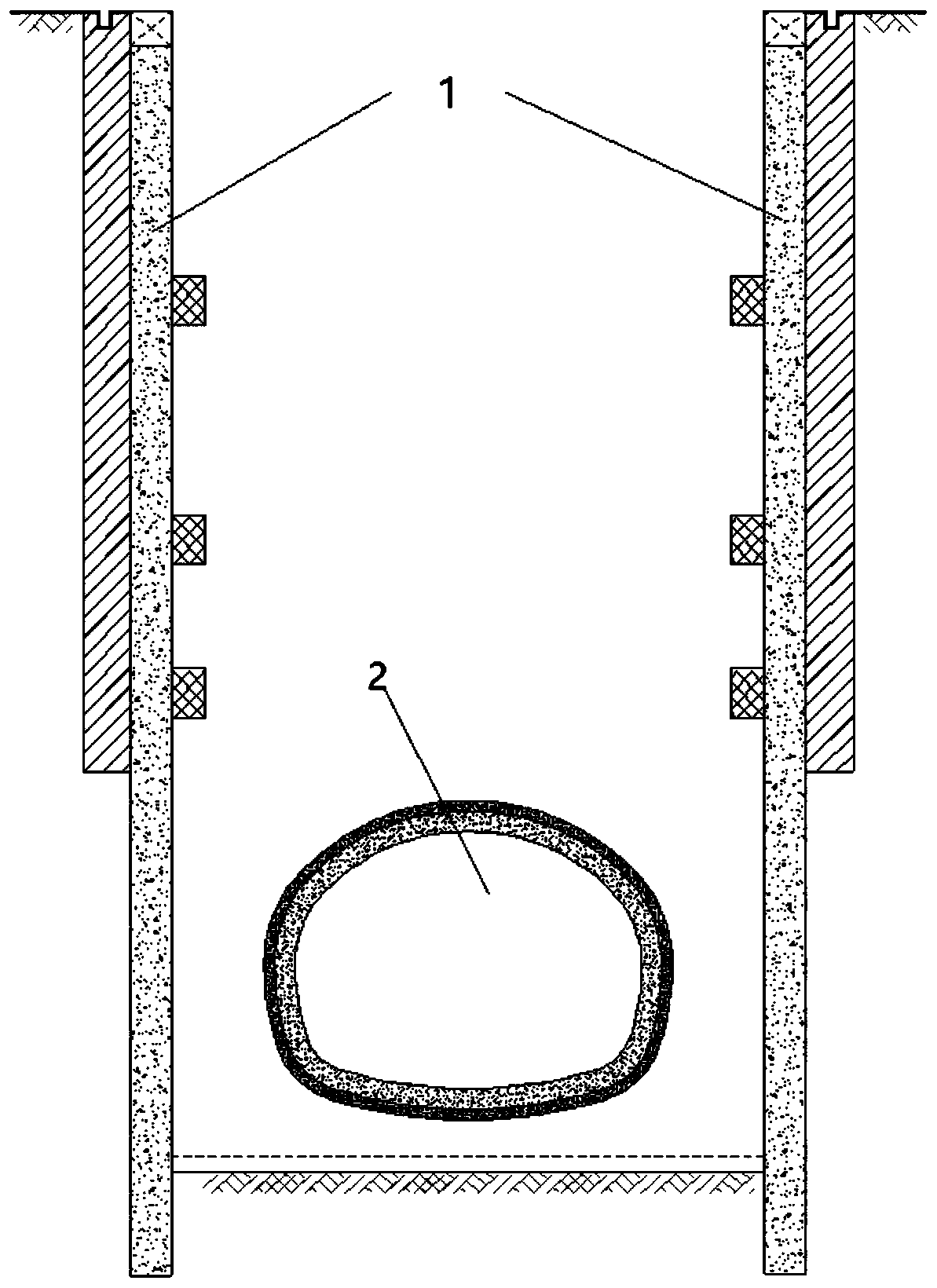 A construction method for a large-section subway crossing tunnel