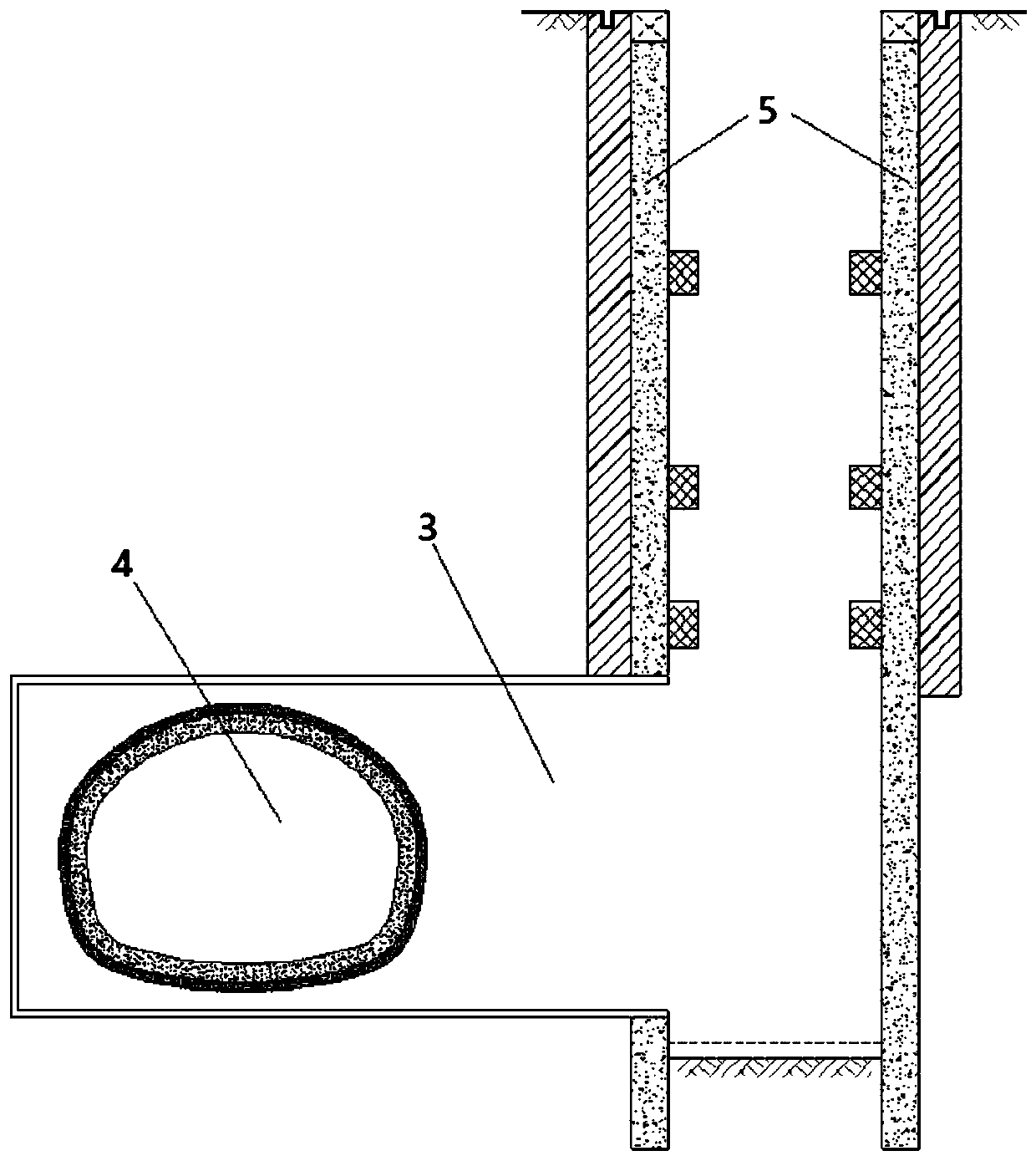 A construction method for a large-section subway crossing tunnel