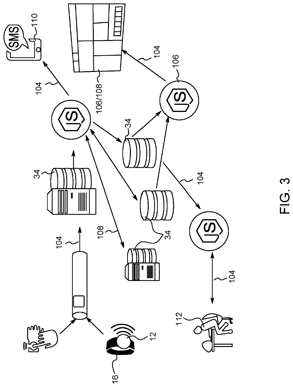 Device, system and method for health and safety monitoring