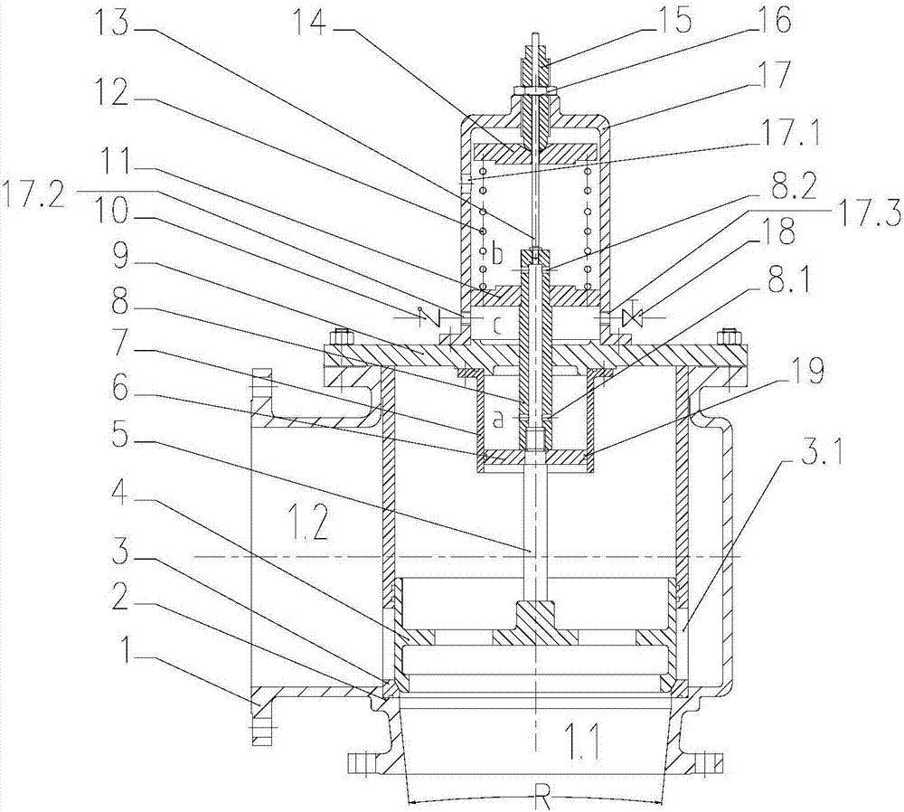 Balanced direct-acting type surge relief valve