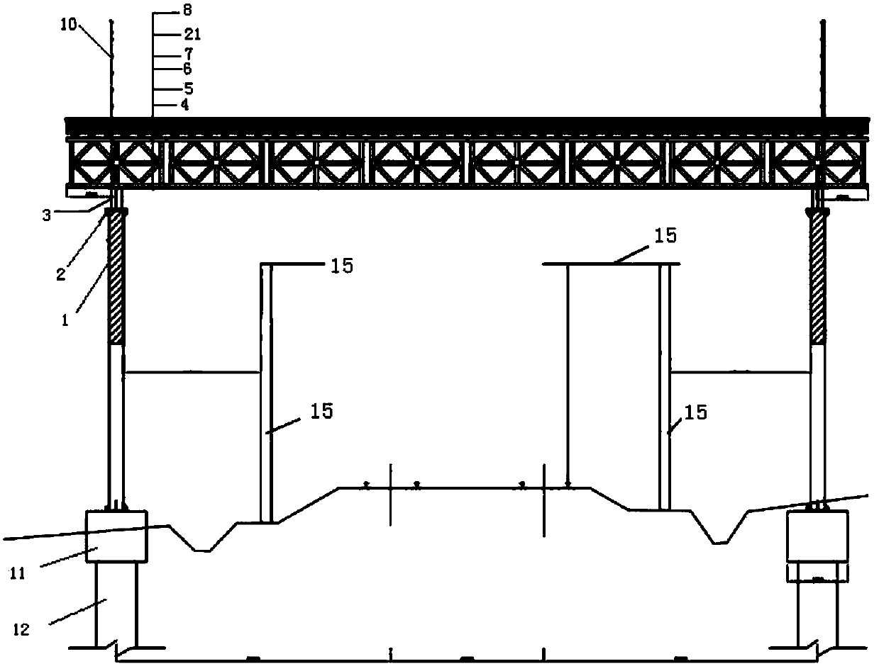 Anti-electricity shed crossing multiple existing electrified railways and construction method