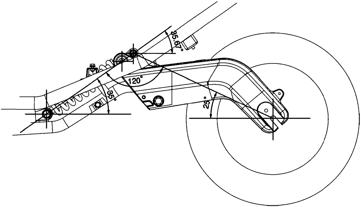 A central cable-stayed shock-absorbing structure of an electric bicycle