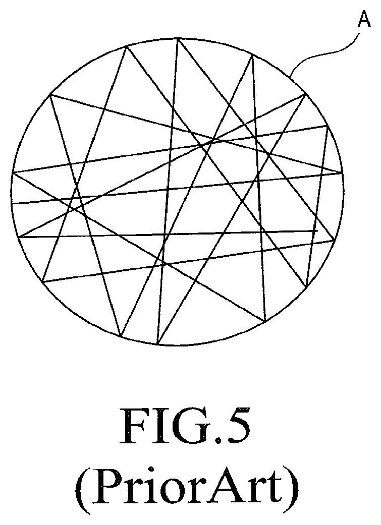 Scanner nozzle array, showerhead assembly and method