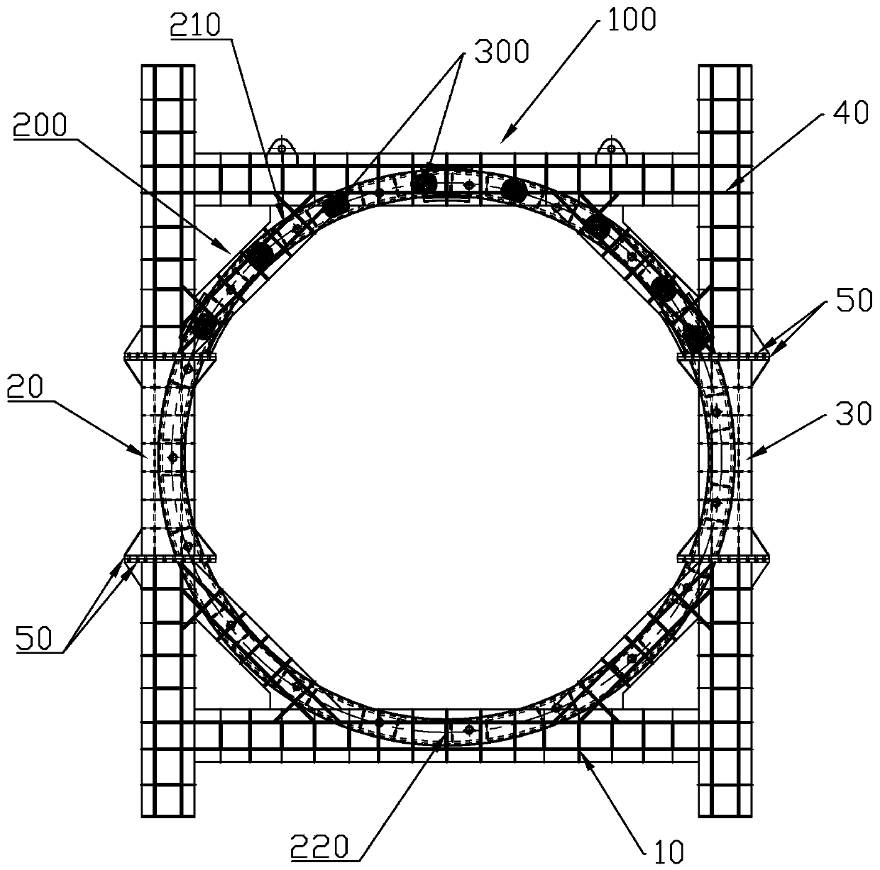 A method for installing a counterforce frame