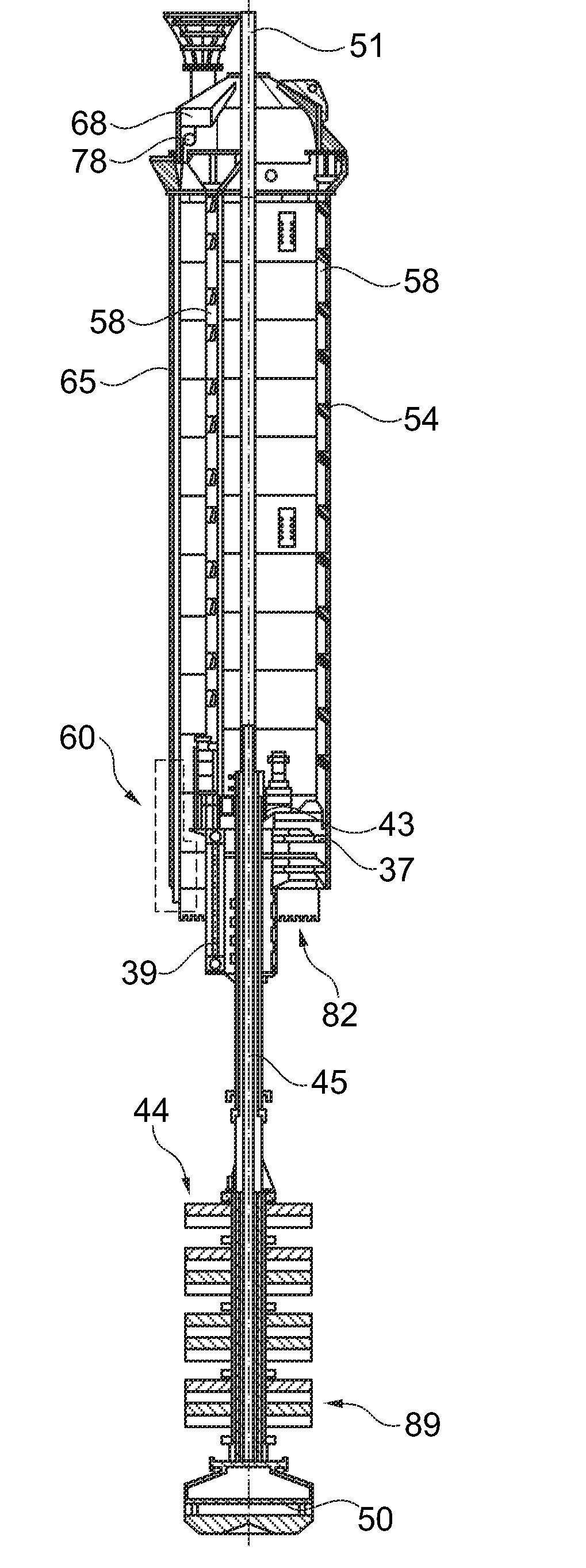 Underwater drilling arrangement and method for making a bore in a bed of a water body