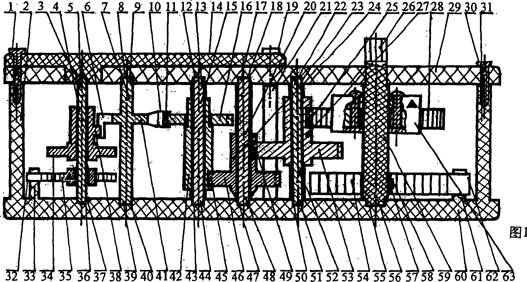 Mechanical timer travel-time system of balance gear-cover coordinating series