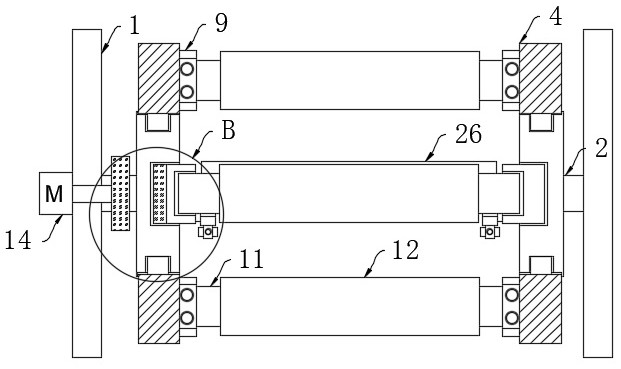 Automatic roll replacing device for non-woven fabric production