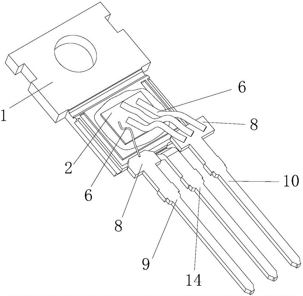 Packaging structure of high-current-power semiconductor device and manufacturing method