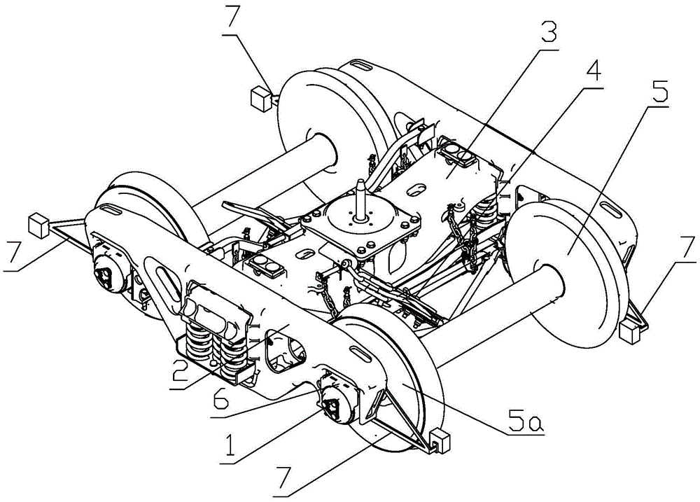 Derailment prevention bogie based on bearing saddle positioning detection and derailment detection method