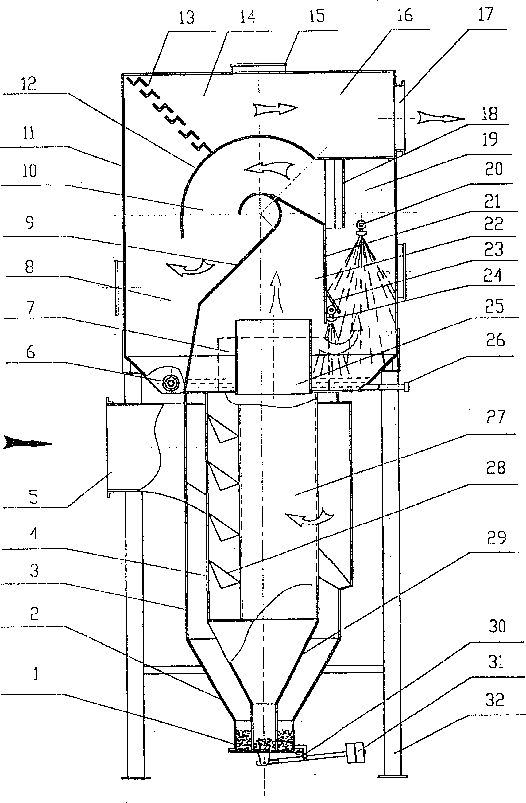 Combined high-effective wet desulfurization dust-removing equipment