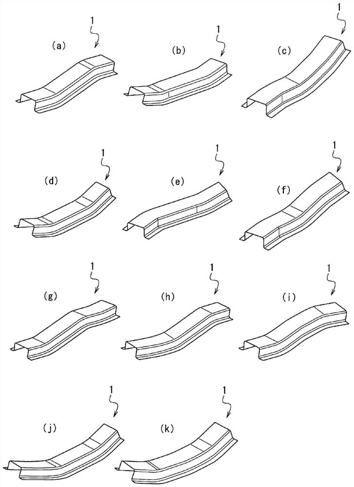 Manufacturing method of stamped part, press forming device, and metal plate for press forming