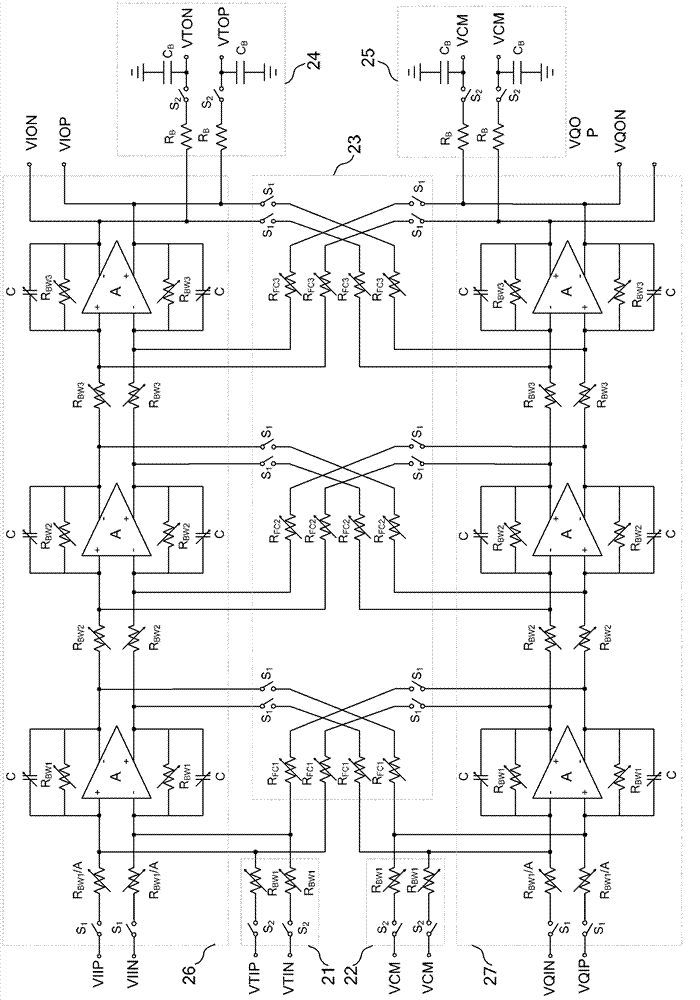 Dual-mode active filter circuit with adjustable bandwidth