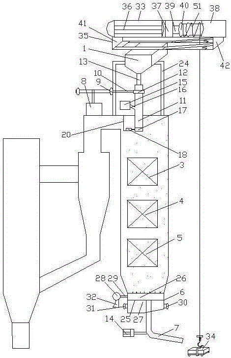 Circular ash removing method suitable for fluidized bed boiler