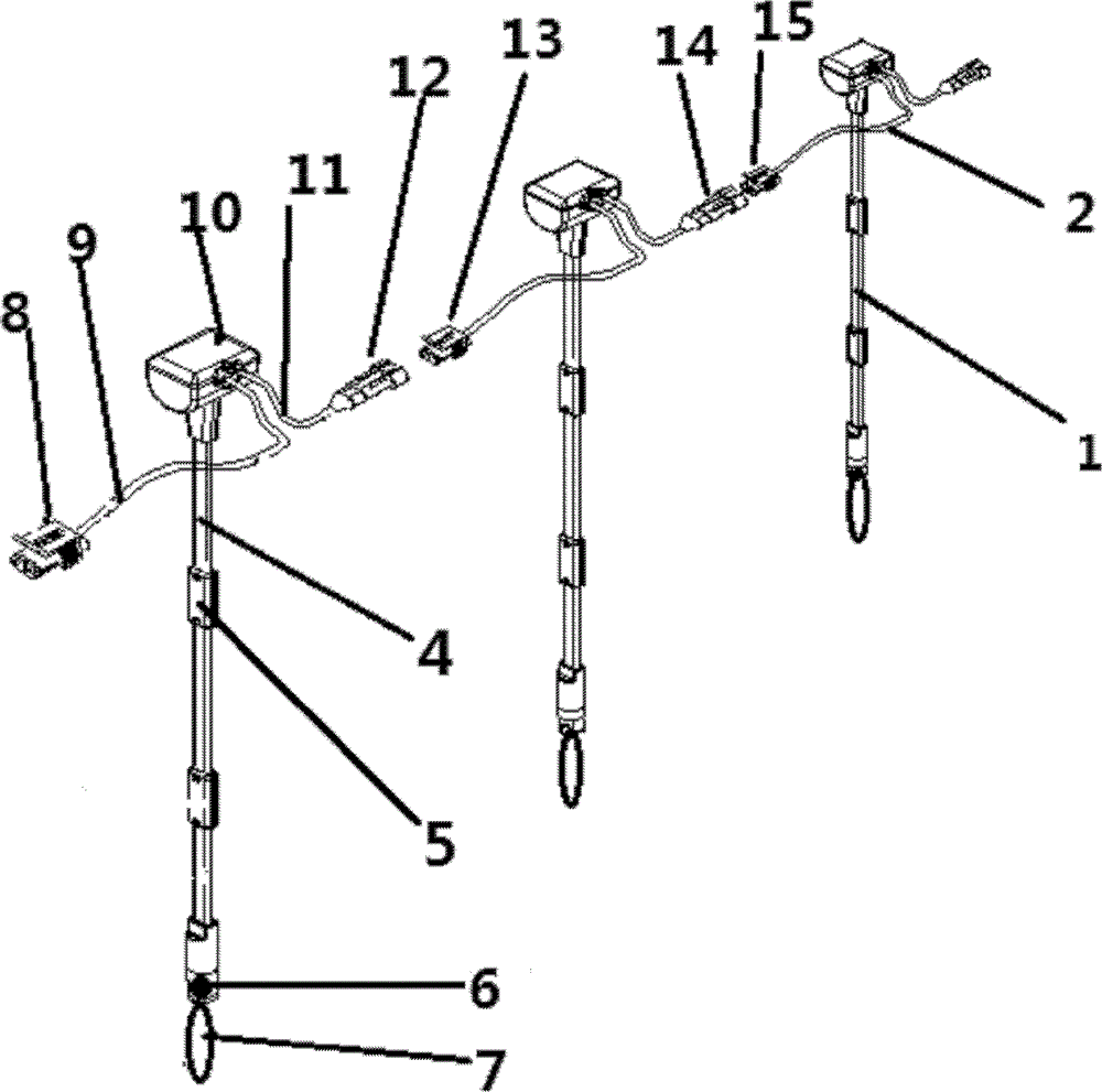 Temperature measurement cable component of grain condition measurement and control system