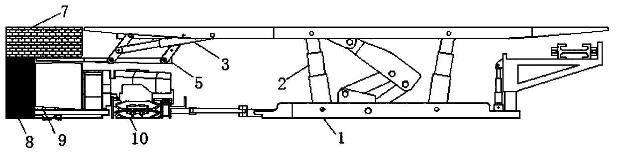 Thin coal seam separated mining, separated conveying, filling and producing hydraulic support