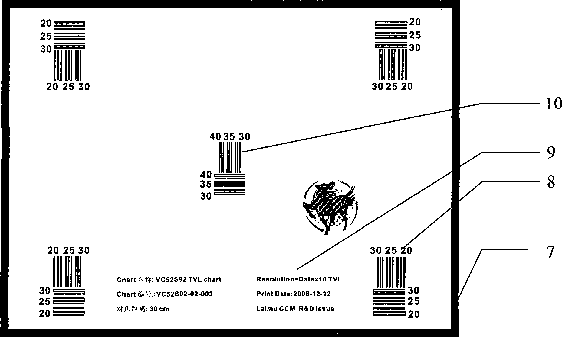 Production method of television line diagram for testing photoelectronic imaging system resolution power