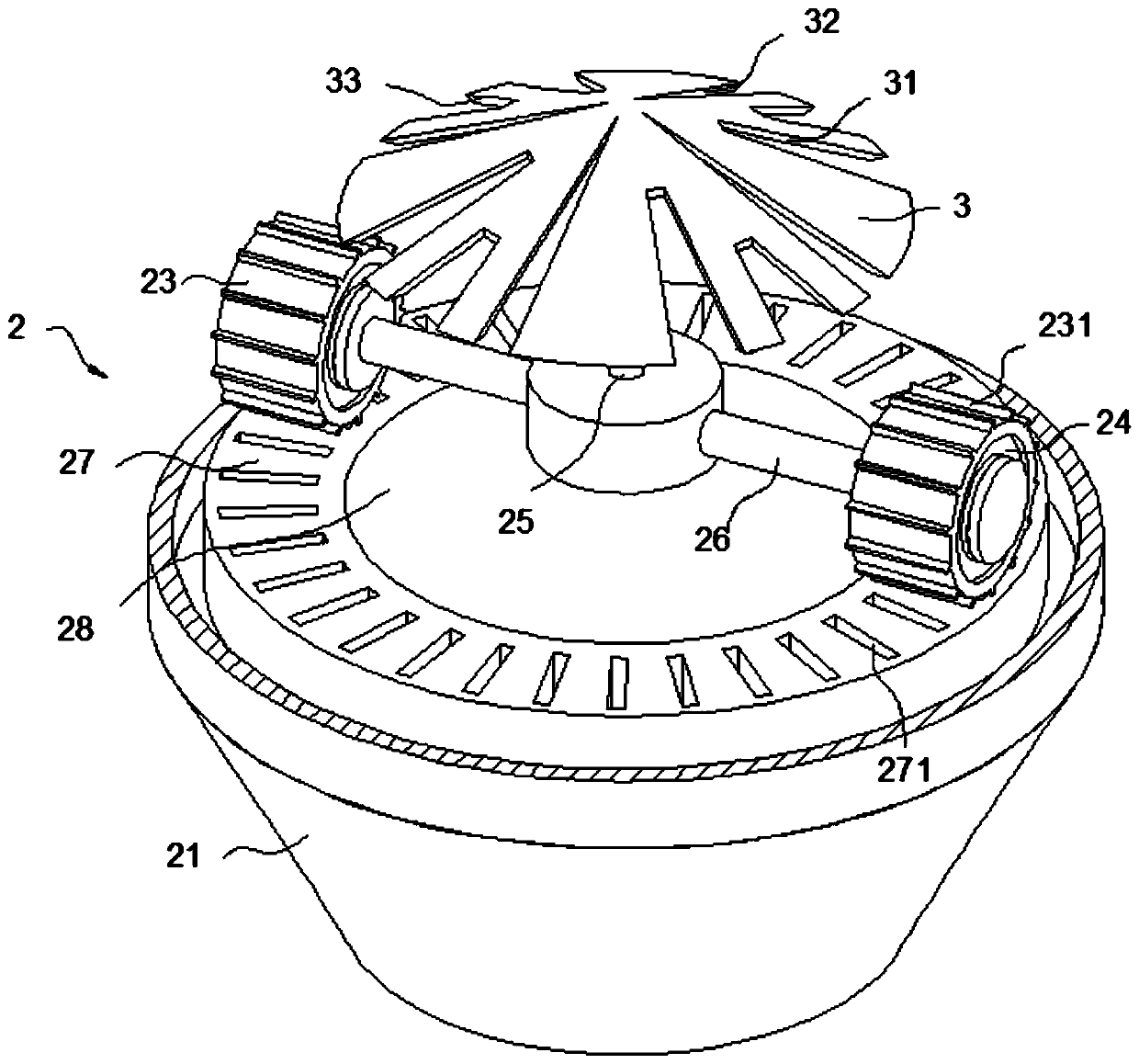 Biomass granular fuel crushing device with material pressing function