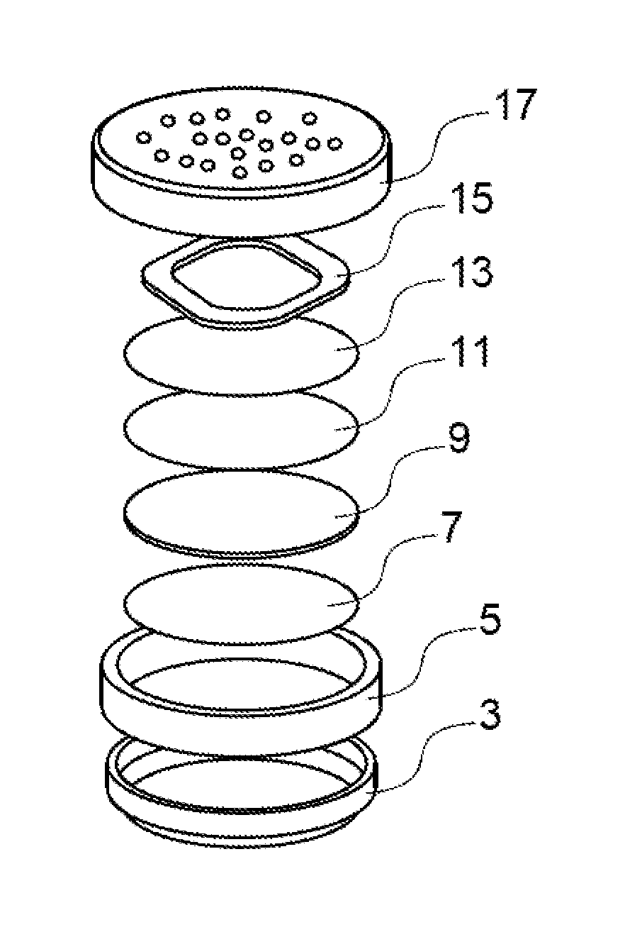 Lithium electrochemical storage battery of the lithium/air type