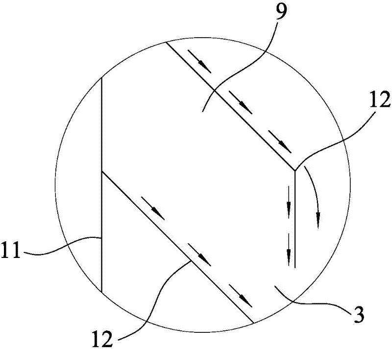 Multi-layer lattice precipitation separating device for V-shaped pipe