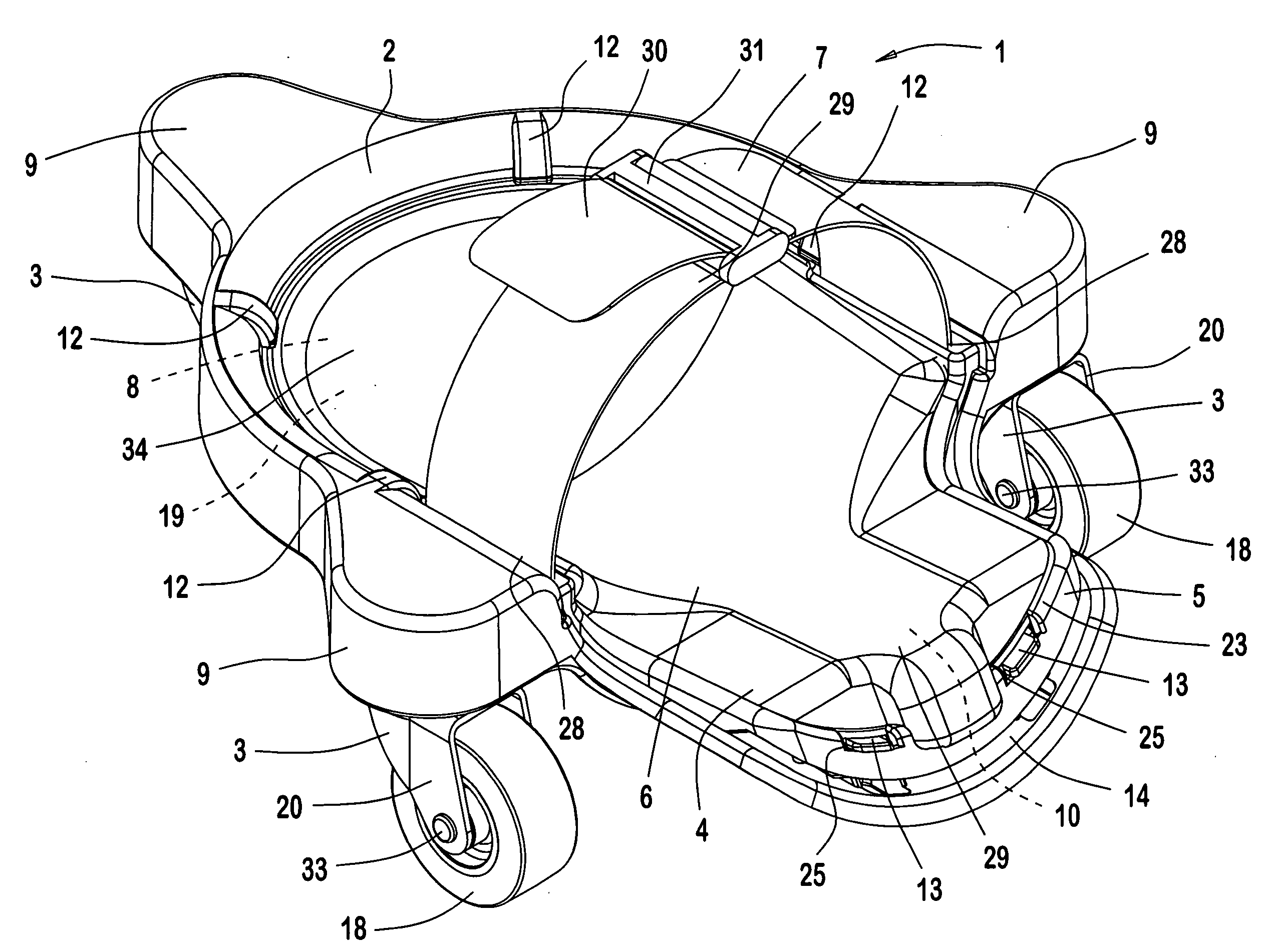 Rolling knee support with detachable knee pad