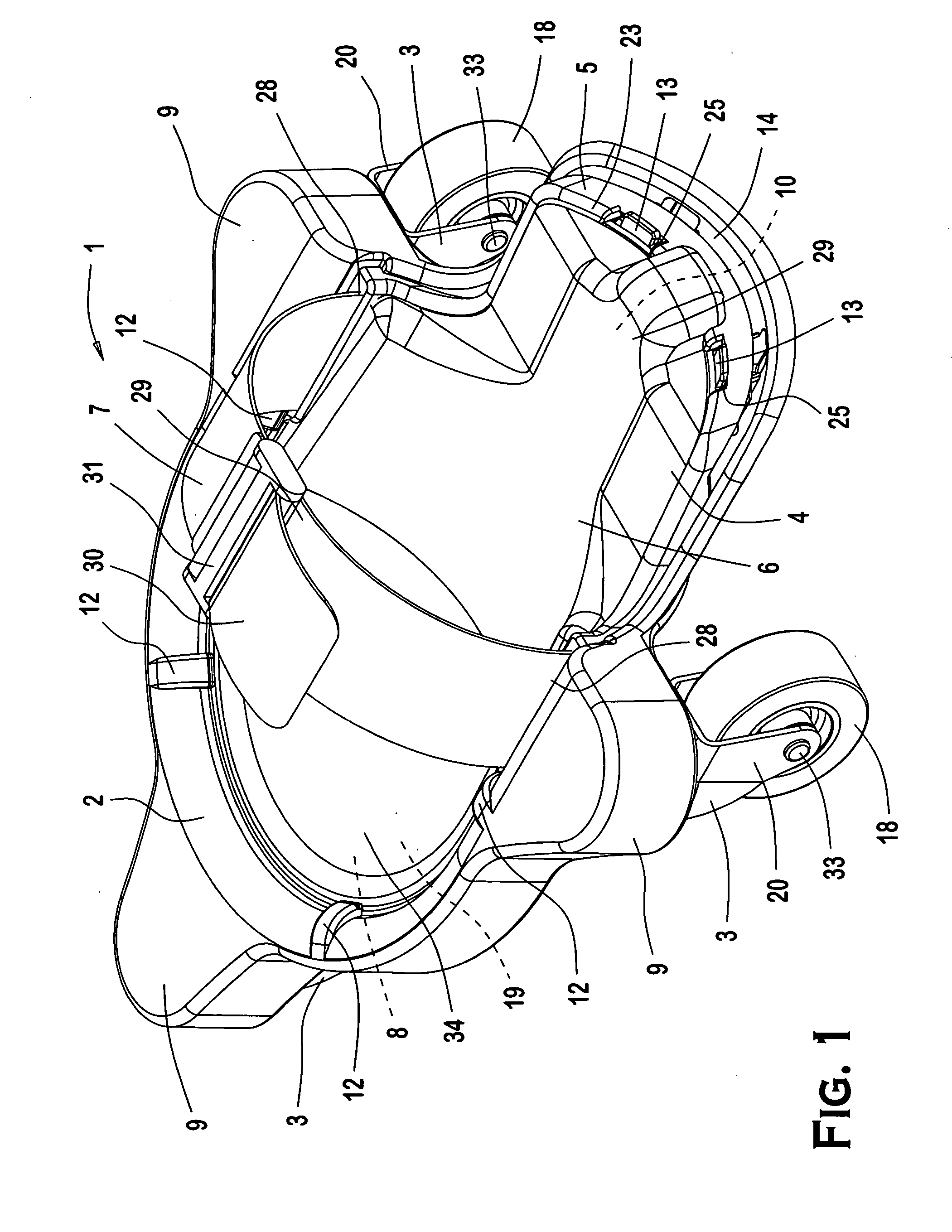 Rolling knee support with detachable knee pad