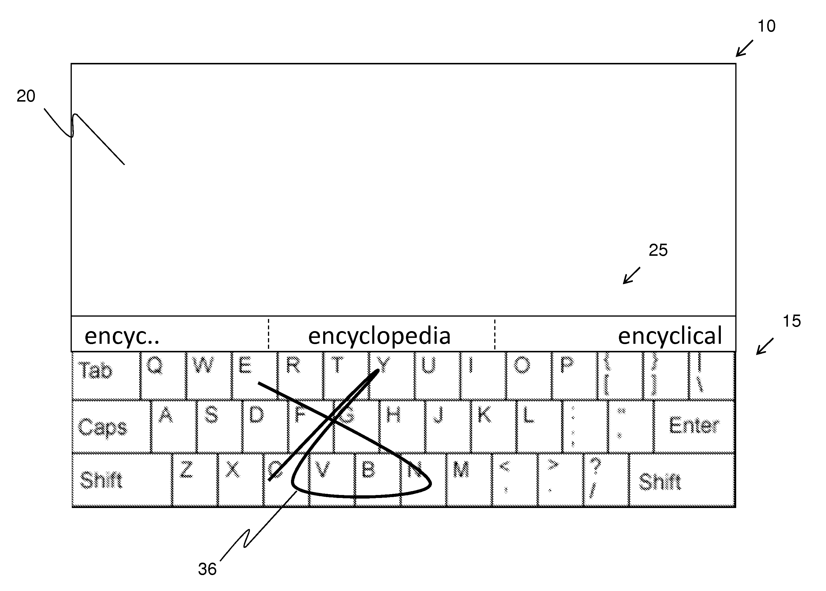 Reduced keyboard with prediction solutions when input is a partial sliding trajectory