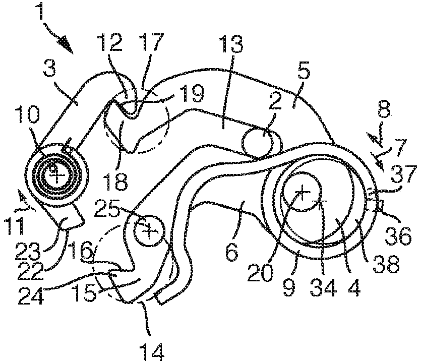 Safety device for a motor vehicle, having a rotary latch and a pre-latching position and a main latching position