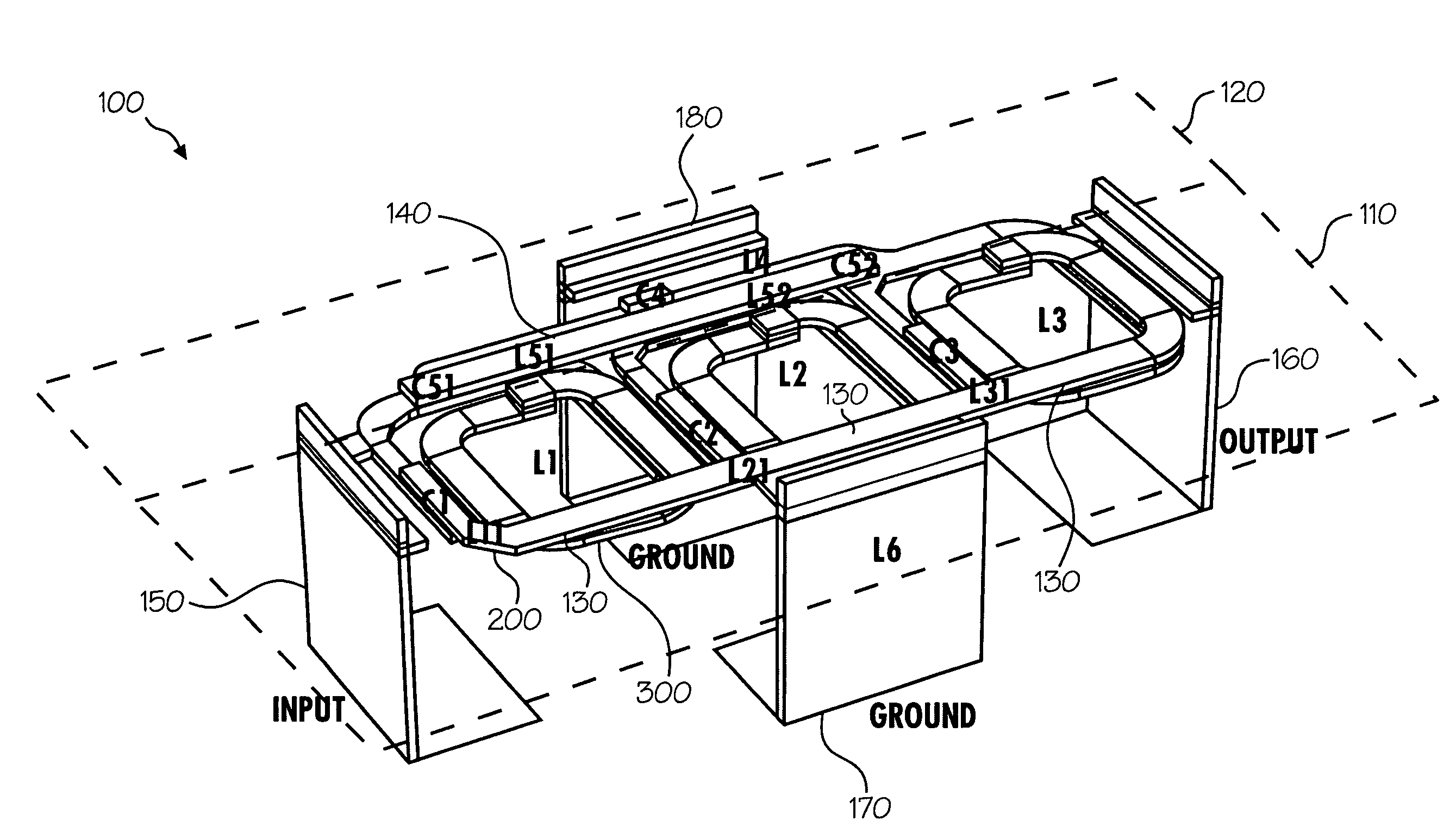 Thin-film bandpass filter using inductor-capacitor resonators