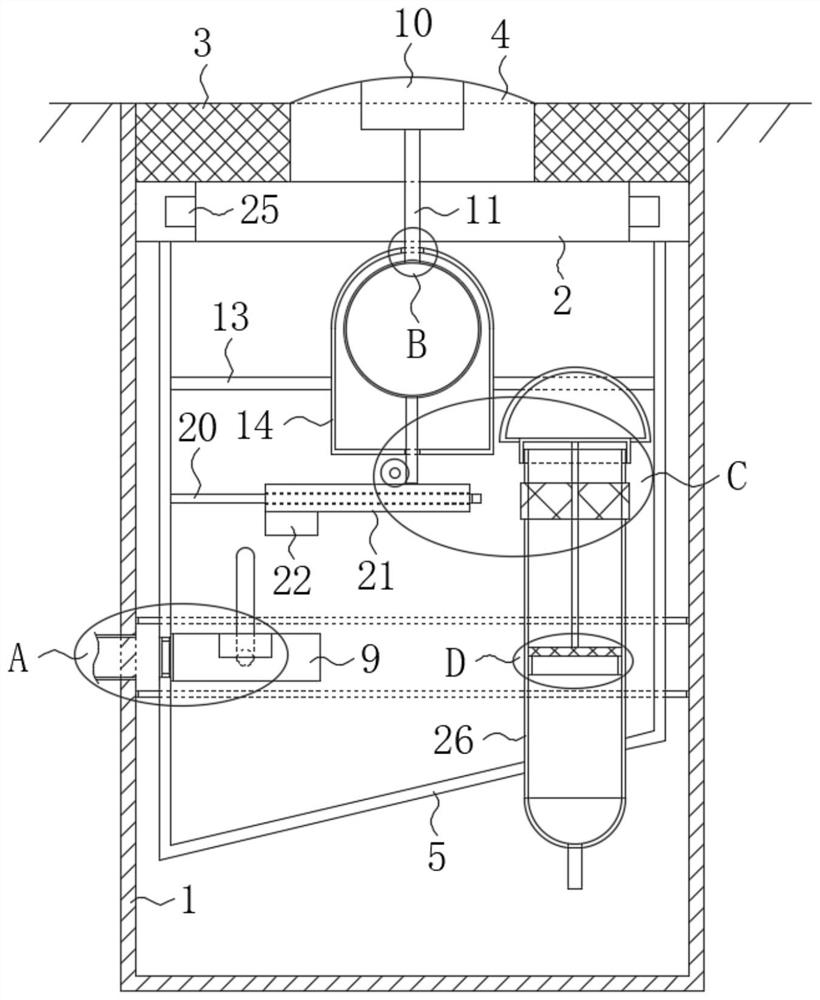 Novel large and small rainwater diversion well for sponge city