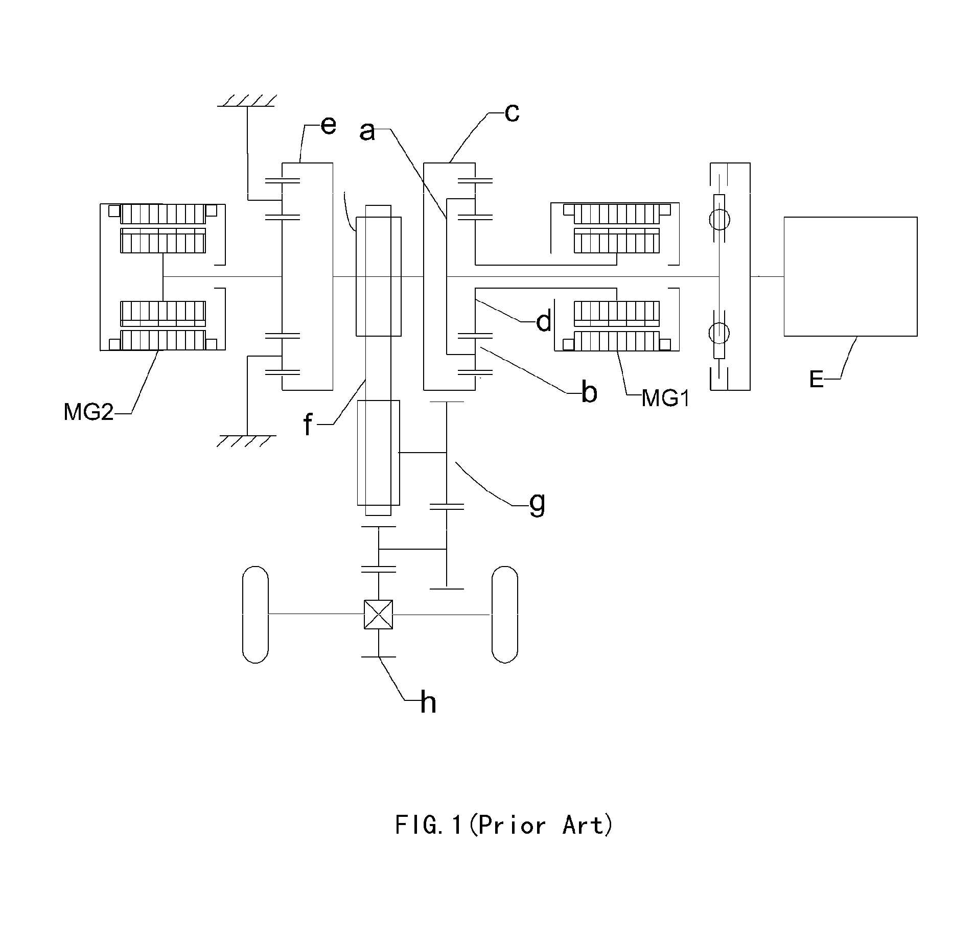 Powertrain for hybrid electrical vehicle