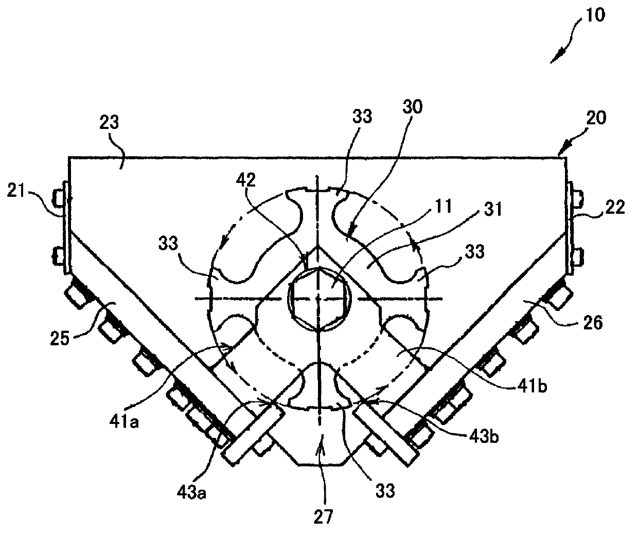 Cutting debris crushing device, cutting debris crushing blade, and cutting debris crushing data collection method