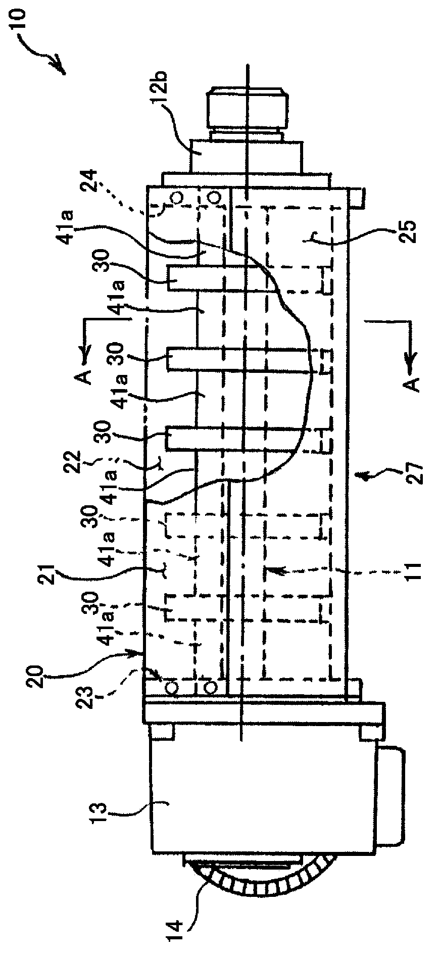 Cutting debris crushing device, cutting debris crushing blade, and cutting debris crushing data collection method