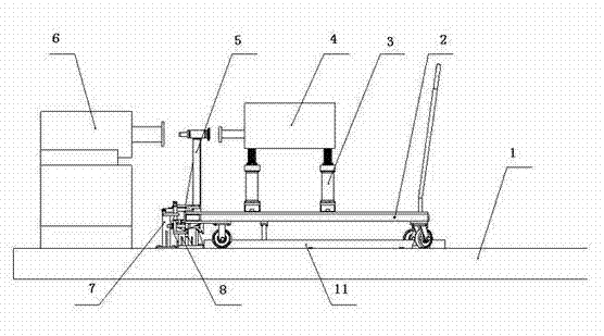 Quick change device of engine test bed