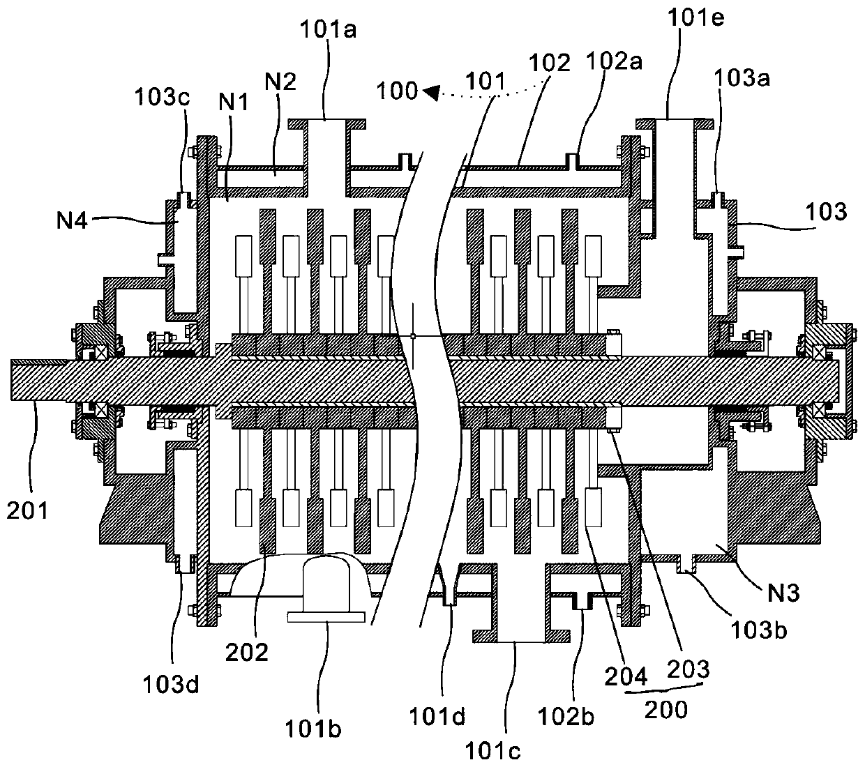 Oil sludge treatment device and system