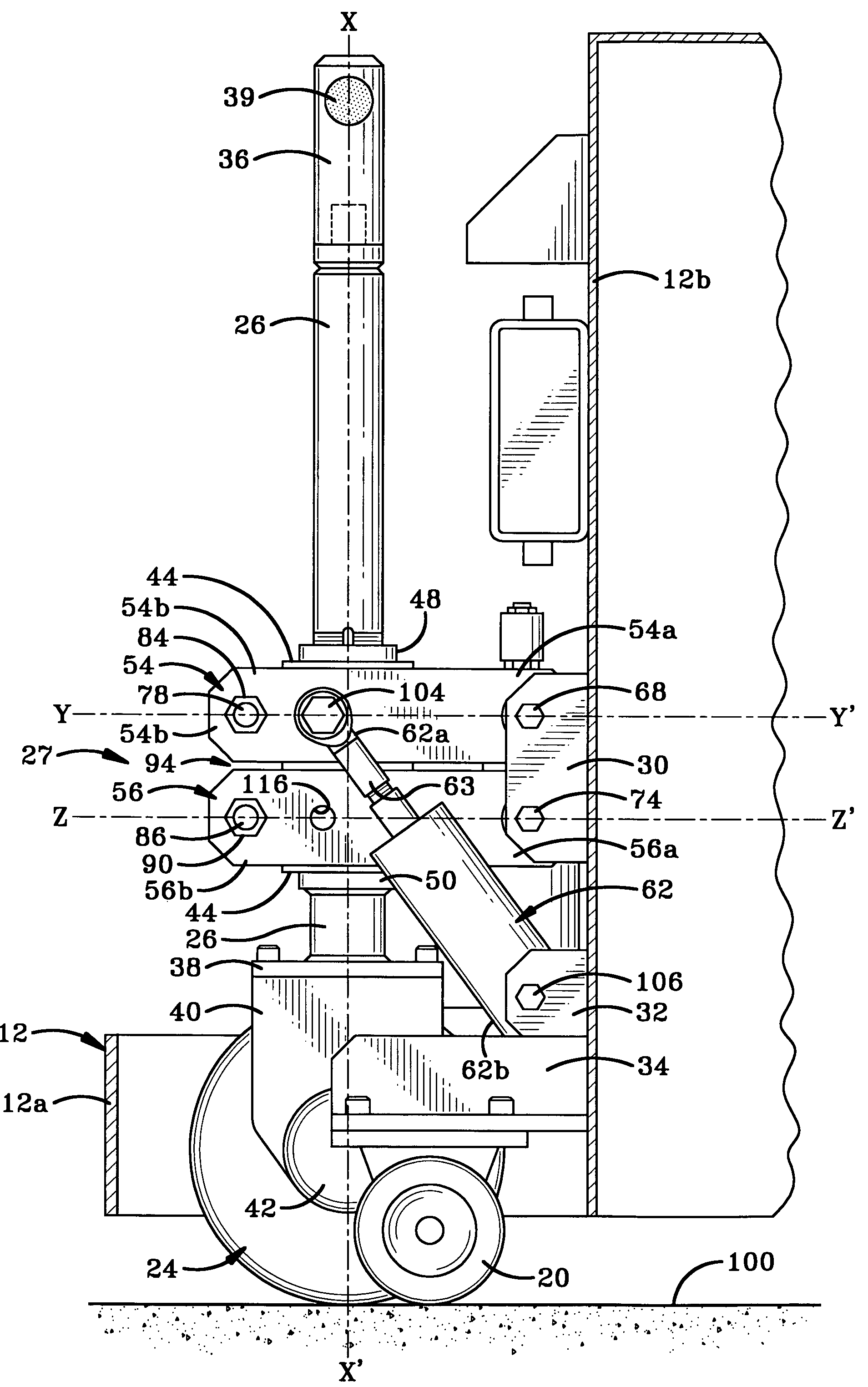 Material handling lift vehicle and suspension system for use therewith