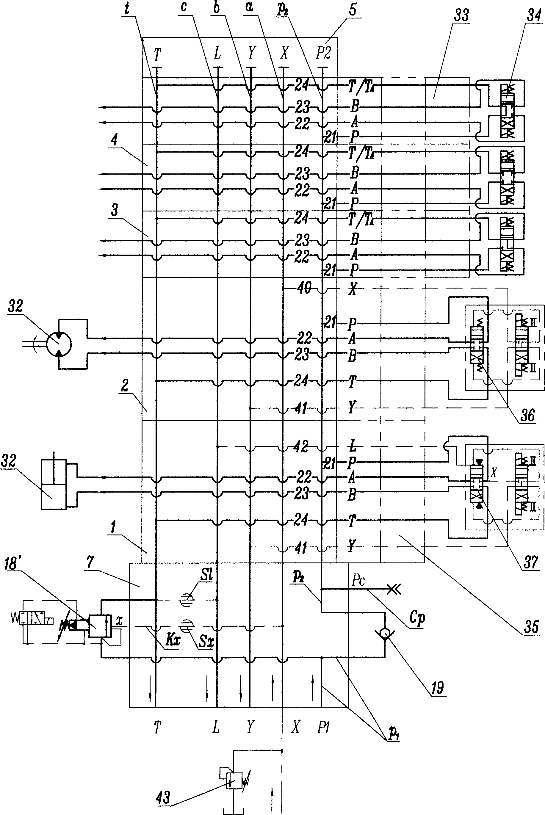 Hydraulic system integrated with hydranlic blocks