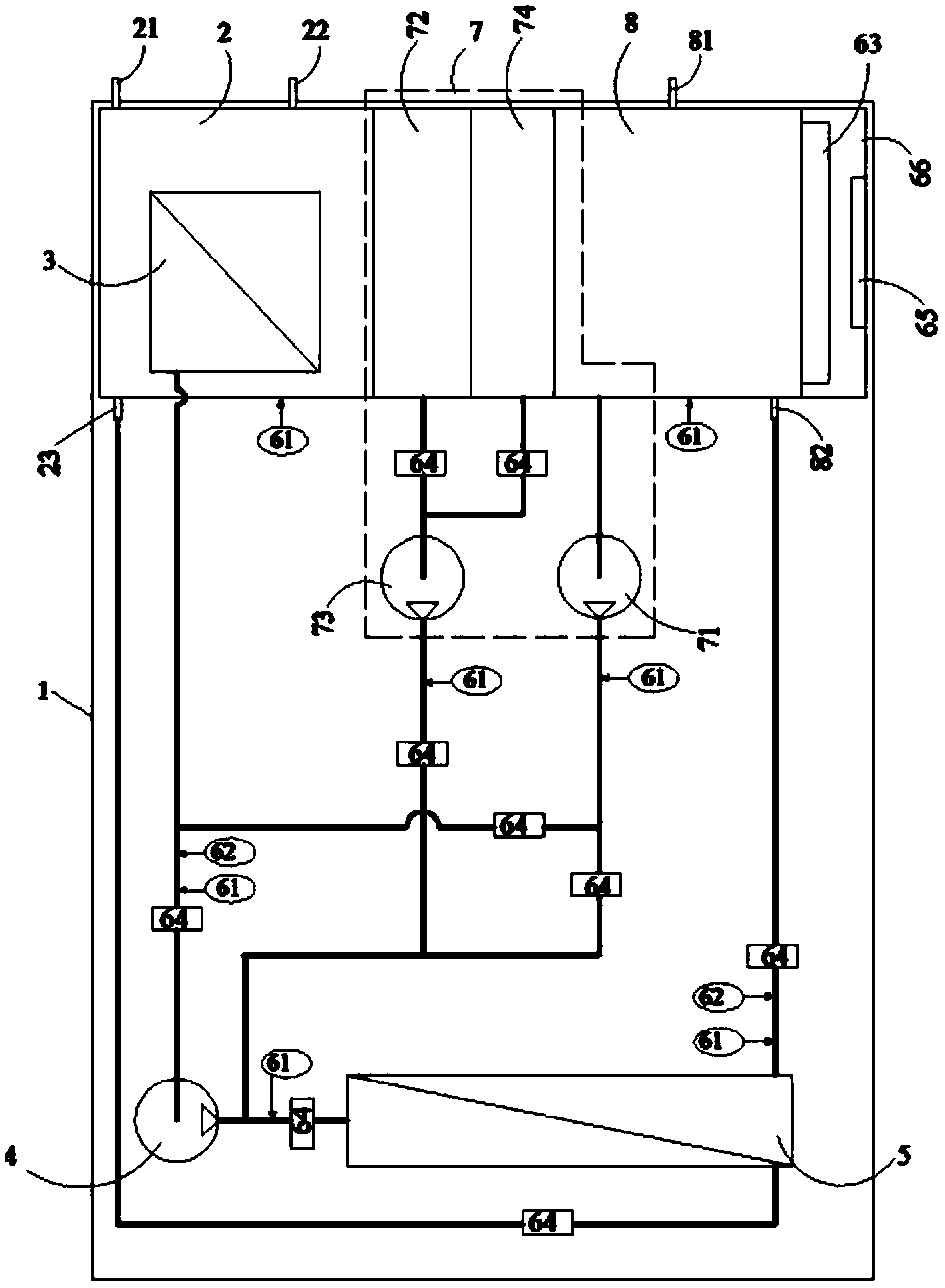 Reclaimed water recycling intelligent integrated device capable of implementing zero sewage discharge and application thereof