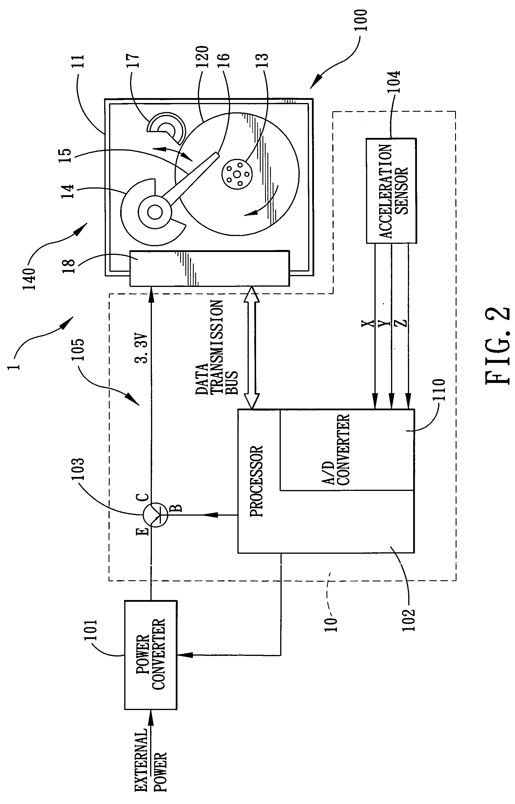 Shock-resistant magnetic storage medium for a portable electronic device