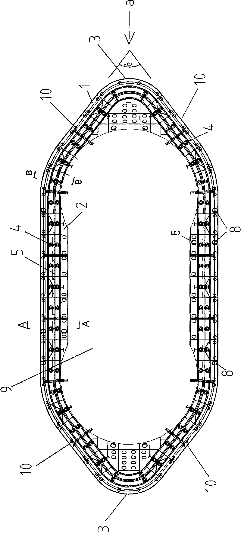 Flexible energy-absorbing anti-impact structure